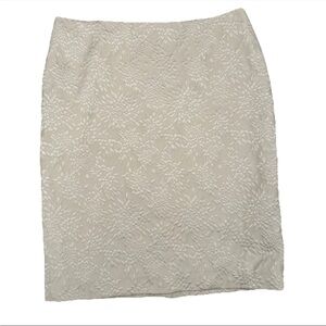 NWT Talbots Cream Embroidered Women's Skirt